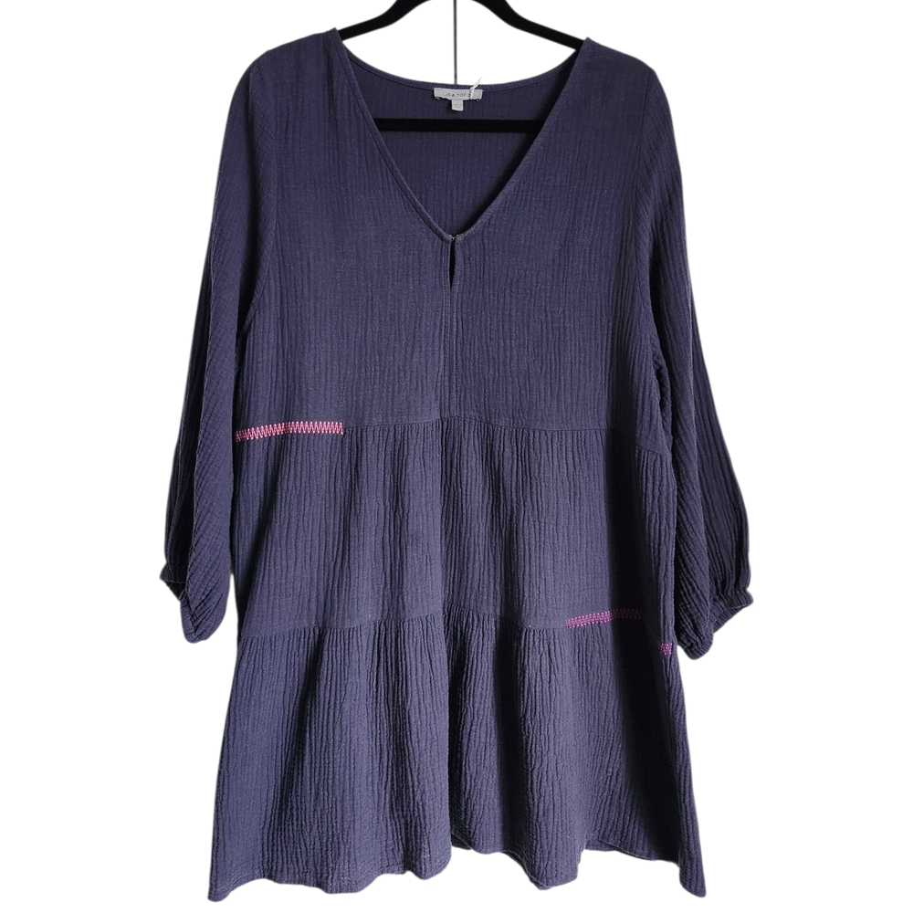 Lisa Todd Navy Dress / Tunic Top / Beach Cover Up